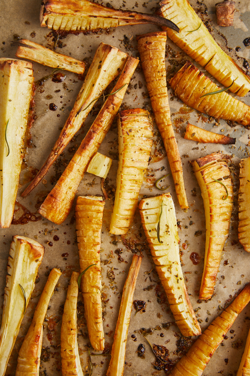 Hasselback parsnips