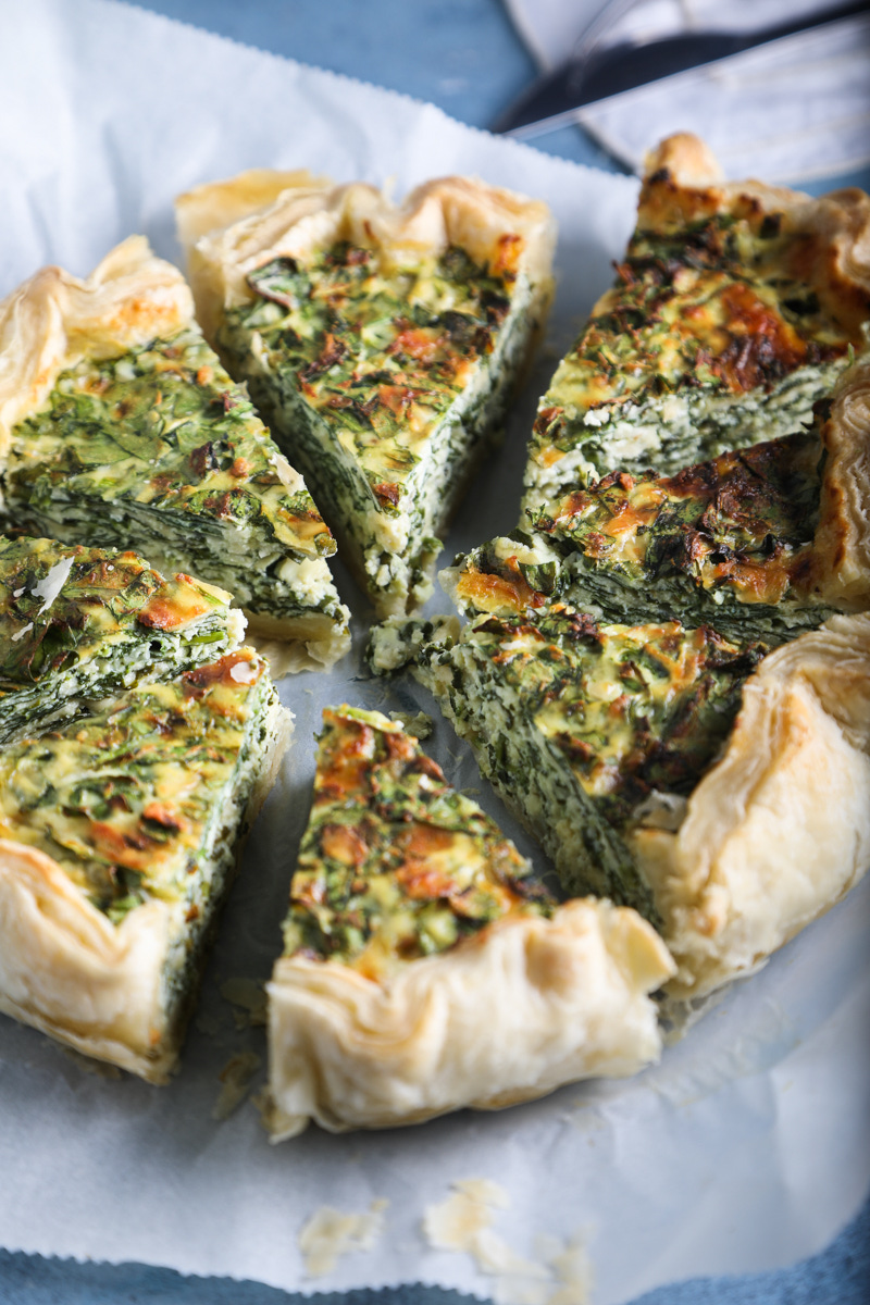 Quiche with ricotta and spinach