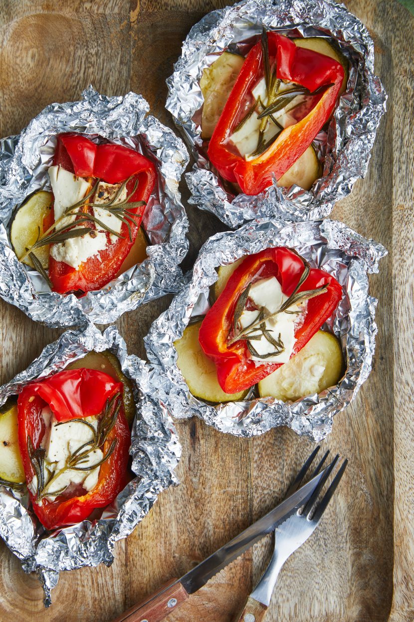 Baked vegetables with feta